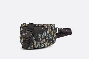 Saddle Pouch • Beige and Black Dior Oblique Jacquard