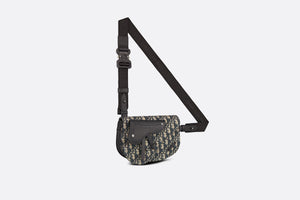 Saddle Pouch • Beige and Black Dior Oblique Jacquard