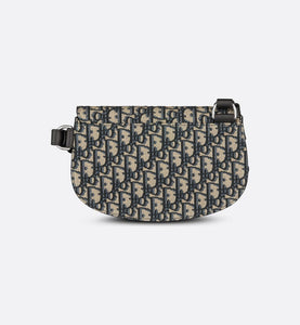 Saddle Pouch • Beige and Black Dior Oblique Jacquard