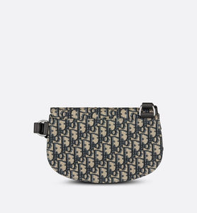 Saddle Pouch • Beige and Black Dior Oblique Jacquard
