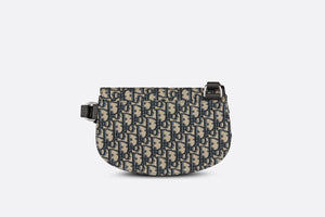 Saddle Pouch • Beige and Black Dior Oblique Jacquard