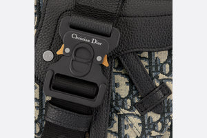 Saddle Pouch • Beige and Black Dior Oblique Jacquard