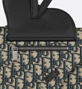Saddle Pouch • Beige and Black Dior Oblique Jacquard