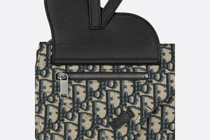 Saddle Pouch • Beige and Black Dior Oblique Jacquard