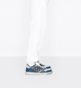 B27 Low-Top Sneaker • Blue, Cream and Dior Gray Smooth Calfskin with Beige and Black Dior Oblique Jacquard