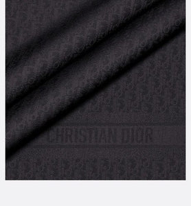 D-Oblique Shawl • Black Wool, Silk and Cashmere