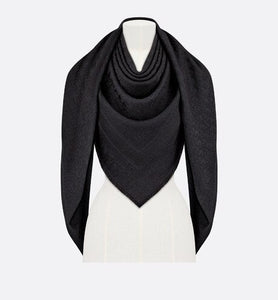 D-Oblique Shawl • Black Wool, Silk and Cashmere