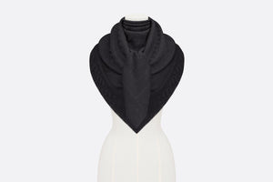D-Oblique Shawl • Black Wool, Silk and Cashmere