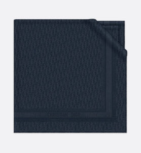 D-Oblique Shawl • Navy Blue Wool, Silk and Cashmere