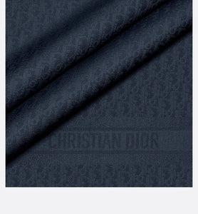 D-Oblique Shawl • Navy Blue Wool, Silk and Cashmere
