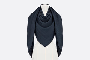 D-Oblique Shawl • Navy Blue Wool, Silk and Cashmere