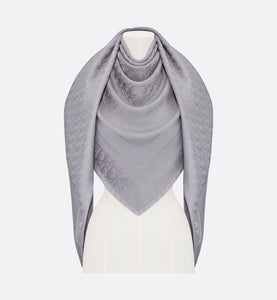 D-Oblique Shawl • Gray Wool, Silk and Cashmere