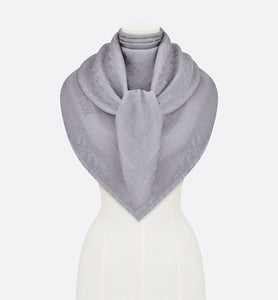 D-Oblique Shawl • Gray Wool, Silk and Cashmere