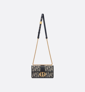 30 Montaigne East-West Bag • Blue Dior Oblique Jacquard