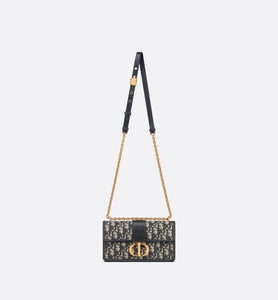 30 Montaigne East-West Bag • Blue Dior Oblique Jacquard