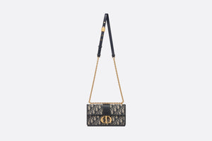 30 Montaigne East-West Bag • Blue Dior Oblique Jacquard