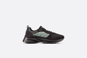 B25 Runner Sneaker • Black Suede and Technical Mesh with Black and White Dior Oblique Canvas