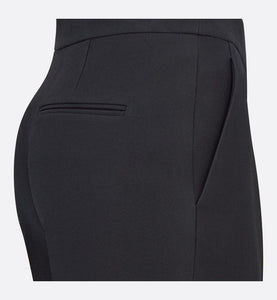 Straight-Cut Pants • Black Wool and Silk
