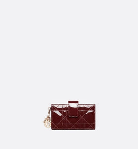 Lady Dior 5-Gusset Card Holder • Amaranth Patent Cannage Calfskin