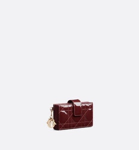 Lady Dior 5-Gusset Card Holder • Amaranth Patent Cannage Calfskin