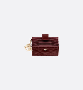 Lady Dior 5-Gusset Card Holder • Amaranth Patent Cannage Calfskin