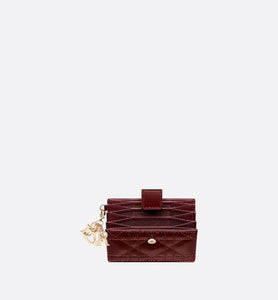 Lady Dior 5-Gusset Card Holder • Amaranth Patent Cannage Calfskin