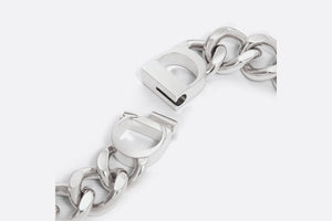 CD Icon Chain Link Necklace • Silver-Finish Brass
