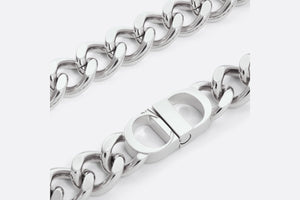 CD Icon Chain Link Necklace • Silver-Finish Brass