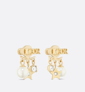 Dio(r)evolution Earrings • Gold-Finish Metal, White Resin Pearls and White Crystals