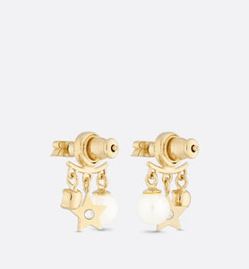 Dio(r)evolution Earrings • Gold-Finish Metal, White Resin Pearls and White Crystals