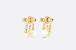 Dio(r)evolution Earrings • Gold-Finish Metal, White Resin Pearls and White Crystals