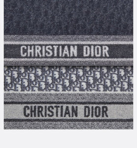 Dior Oblique Scarf • Navy Blue Cashmere
