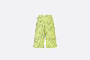 Kid's Track Shorts • Anise Green Cotton Fleece with Gray Dior Oblique Pearl Motif