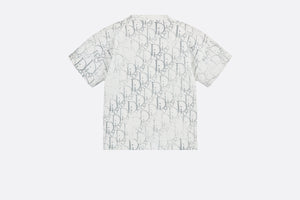 Baby T-Shirt • Ivory Cotton Jersey with Silver-Tone Dior Oblique Pearl Motif