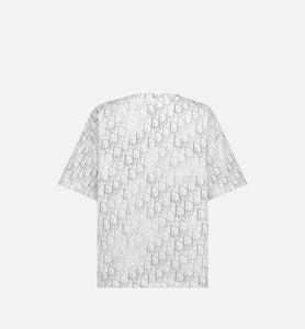 Kid's T-Shirt • Ivory Cotton Jersey with Silver-Tone Dior Oblique Pearl Motif