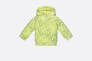Baby Hooded Sweatshirt • Anise Green Cotton Fleece with Gray Dior Oblique Pearl Motif