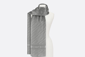 Dior Oblique Stole • Gray Silk Crepe