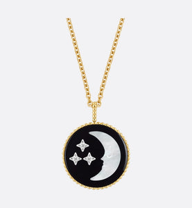 Rose Céleste Necklace • Yellow Gold, Diamonds, Mother-of-Pearl and Onyx