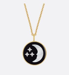 Rose Céleste Necklace • Yellow Gold, Diamonds, Mother-of-Pearl and Onyx