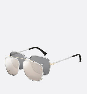 CD Diamond S4U • Gray and Beige Mirrored Square Sunglasses