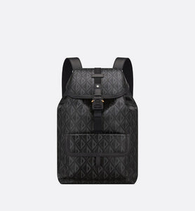 Dior Hit the Road Backpack • CD Diamond Canvas and Black Smooth Calfskin