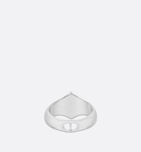 CD Diamond Ring • Silver-Finish Brass and Black Resin