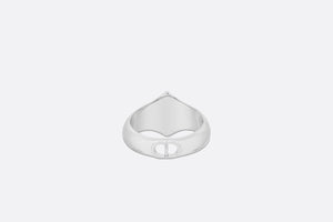 CD Diamond Ring • Silver-Finish Brass and Black Resin
