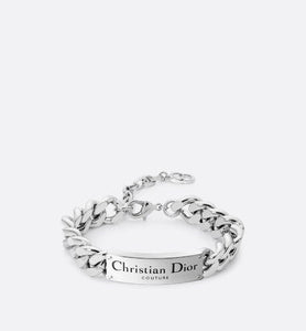 Christian Dior Couture Chain Link Bracelet • Silver-Finish Brass