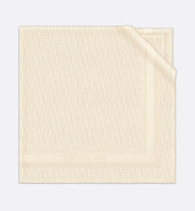 D-Oblique Shawl • White Wool, Silk and Cashmere