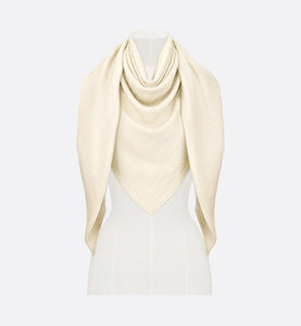 D-Oblique Shawl • White Wool, Silk and Cashmere