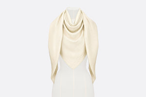 D-Oblique Shawl • White Wool, Silk and Cashmere