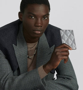 Vertical Wallet • Dior Gray CD Diamond Canvas