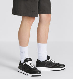 B27 Low-Top Sneaker • Black Smooth Calfskin and CD Diamond Canvas