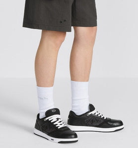 B27 Low-Top Sneaker • Black Smooth Calfskin and CD Diamond Canvas